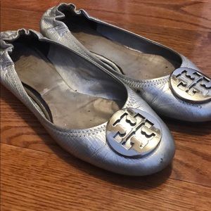 Tory Burch Silver Flats